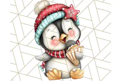 Christmas Penguins The Beach Clipart PNG, Tropical Holiday Product Image 2