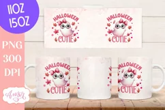 Halloween cutie mug wrap sublimation PNG, Pink Halloween mug Product Image 3