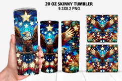 Eagle Skinny Tumbler 20oz Wrap Design,4th of july Tumbler Product Image 1