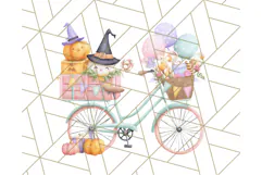 Pastel Halloween Town PNG Clipart, Spooky Shops & Homes Png Product Image 2