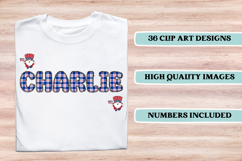 4th July Alphabet png clipart, independence letters doodle Product Image 3
