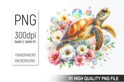 Summer Turtle Clipart PNG Bundle, High Quality PNG Files Product Image 17