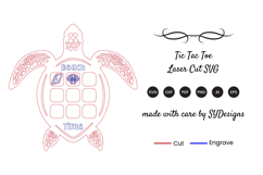 Summer Beach Tic Tac Toe Laser Cut SVG Product Image 2