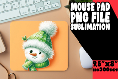 Vibrant Mouse Pad Sublimation Design, Snowman Product Image 1