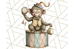 Vintage Carnival Animals Clipart PNG, Retro Circus Elements Product Image 2