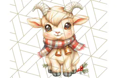 Vintage Christmas Clipart PNG, Cute Animals Holiday Elements Product Image 2