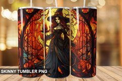 Stained Glass Halloween Witch Tumbler 20 oz Skinny Tumbler Product Image 1