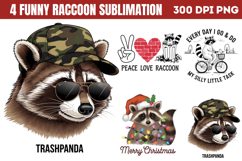 Funny Raccoon Sublimation PNG Product Image 1