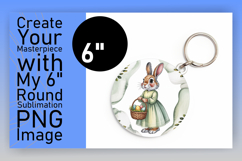 Unique Round Design Keychain Template , Easter Bunny Product Image 1