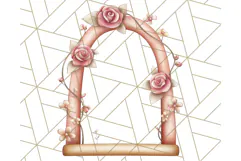 Pink Cottagecore Garden PNG Clipart, Vintage Floral Art Product Image 2