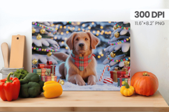Winter Dog Christmas Wonderland Cutting Board PNG Sublimatio Product Image 1