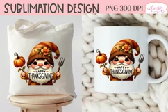 Happy Thanksgiving PNG for Sublimation |Cute Gnome PNG Product Image 4