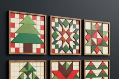Christmas Wood Quilt Block Patterns for Laser Cut Holiday Wa Product Image 4