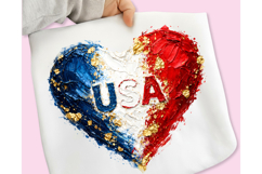 USA Flag Heart Brushstroke PNG, 4th Of July Heart PNG Product Image 4