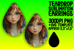 Fresh Teardrop Earrings Design PNG , Fairy Product Image 1