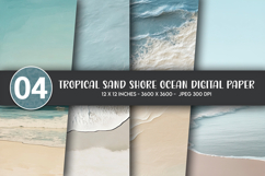 Tropical Sand Shore Ocean Digital Paper Product Image 1