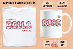 Coquette Strawberry Alphabet PNG Letters &amp; Numbers 300DPI Product Image 6