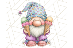 Ice Cream Gnome Clipart PNG Summer Dessert Art, Summer Gnome Product Image 2