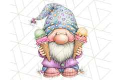Ice Cream Gnome Clipart PNG Summer Dessert Art, Summer Gnome Product Image 2