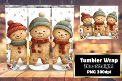 Christmas Tumbler Wrap 20oz Gingerbread Pattern Art Product Image 1