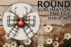 Cozy Keychain Round Design, Holiday Bow Product Image 1
