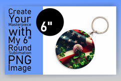 Playful Round Design for Keychains , USA Flag Product Image 1