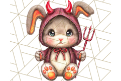 Halloween Bunny Clipart, Cute Bunnies in Costumes PNG Product Image 2