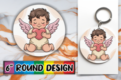 Blissful Circle Ornaments PNG, Cupid Product Image 1