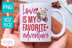 Cute Valentine mug wrap PNG, Love mug template sublimation Product Image 1