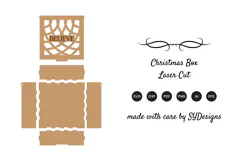 Christmas Box SVG | Laser Cut Hinged Gift Box File Product Image 2