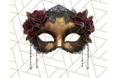 Vintage Garden Masquerade Floral Eye Mask PNG Clipart Product Image 2