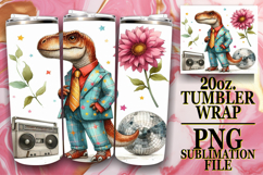 Vibrant Nights 20oz tumbler wrap, Dino Product Image 1