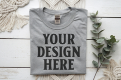 Ash Gildan 5000 Flat Lay Tshirt Mockup, G5000 mockup, trandy Product Image 1