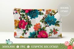 Vintage Cosmetic Bag, Flowers Cosmetic Bag Template Product Image 1