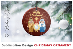 Merry Christmas! Cute Christmas Ornament. Sublimation design Product Image 1