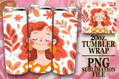 Elegant Flower Woman Tumbler Wrap Design 20oz Product Image 1