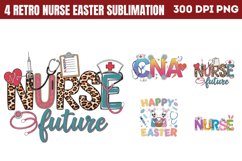 Retro Nurse Easter Sublimation PNG Product Image 1