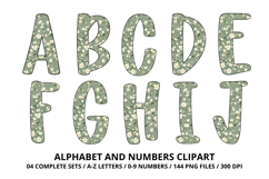 Cottage Floral Alphabet PNG Letters &amp; Numbers 300DPI Product Image 2
