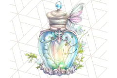 Gothic Fairy & Potion Clipart, Dark Fantasy PNG Printable Product Image 2