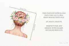 Messy Bun Spring Girls Clipart Product Image 5