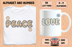 Retro Groovy Alphabert PNG 70s Numbers &amp; Letters 300 DPI Product Image 6