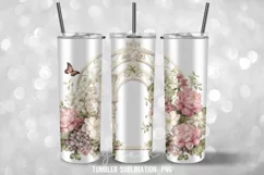 Watercolor Shabby Chic Tumbler Wrap Sublimation Design Product Image 2
