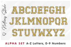 Golden Sequins Alpha Set. Letters Numbers Clipart. Product Image 2