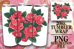 Sublimation Tumbler Wrap Spring Floral Heart Pattern Product Image 1