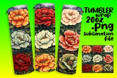 Vibrant Blossom Sublimation Tumbler Wraps - 20oz Product Image 1