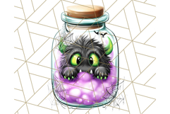 Halloween Monster Clipart PNG, Monsters in Jars, Spooky Png Product Image 2