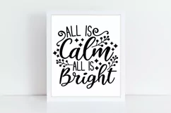 All Is Calm All Is Bright Svg, Christmas Svg, Holiday Svg. Product Image 2