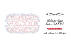 Welcome Sign Lasercut - Laser Cut Split Monogram File Product Image 2