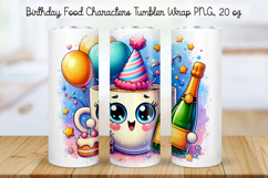 Birthday Food Character Tumbler Wrap Bundle PNG 20 oz Product Image 22