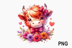 Cow And Flowers Sublimation - Cow Flowers Clipart PNG Design Product Image 1